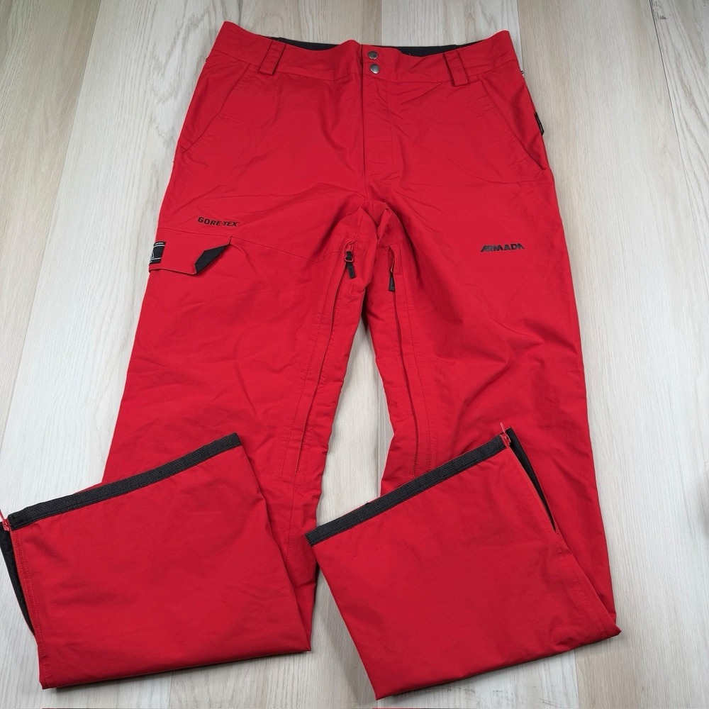 Armada Outerwear Ski Pants Red GoreTex Recco Snowboard Vented Men's Size L Large